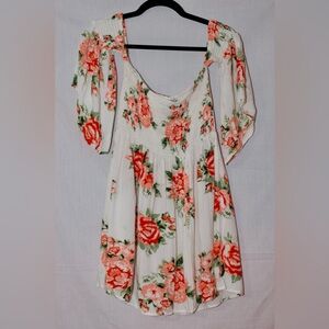 Feathers Floral Print Dress